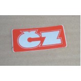 SAMOLEPKA "ČZ"   ČERVENÁ  - (ORIGINÁL ULOŽENKA STRAKONICE)